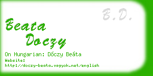beata doczy business card
