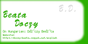 beata doczy business card